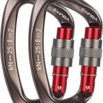 Screwgate Locking Carabiner Clip - Professional Rock Climbing Carabiner Screw Lock,Heavy Duty Carabiners for Climbing,Mountaineer,Hammock,Camping,Outdoor Equipment