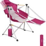 KingCamp Hammock Chair with Footrest – Heavy Duty Swinging Rocking Camping Chairs for Adults up to 400lbs, Folding Portable Oversized Rocker with Cup Holder & Pillow for Outdoor Beach Lawn RV Sports