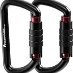 FresKaro 3inch 12kN-2698lbs Auto Locking Carabiner Clips, Solid D Shape, Heavy Duty 7075 Aluminum, Lightweight 1.09oz, Rust Proof, for Hammock, Hiking, Dog Leash, Keychain etc., Multi-Colors