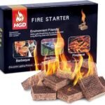 HGD Fire Starter, Mini Natural Fire Starters for Campfires, BBQ Grill, Charcoal Chimney, Outdoor Pit, Indoor Fireplace, Wood Stove - Water Resistant Firestarter Sticks - Camping Accessories Essentials
