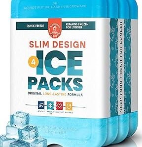 Healthy Packers Ice Packs for Lunch Boxes & Coolers - Freezer Packs - Original Cool Pack | Cooler Accessories for Beach, Camping & Fishing | Slim & Long-Lasting Reusable Ice Pack for Cooler