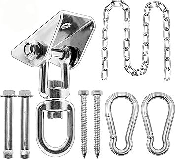 Hammock Hanging Kit with Swing Chain 39inch, 1000lbs Capacity Hanging Hooks Heavy Duty 360° Swivel for Yoga, Chair, Tree, Indoor & Outdoor Gym