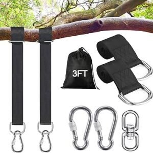 Safe Tree Swing Hanging Straps Kit, 3FT/10FT/15FT/20FT, Heavy Duty Holds 5500LBS Extra Long Adjustable Tree Swing Straps, Easy & Fast Way to Hang Any Swing or Hammock(3 FT)