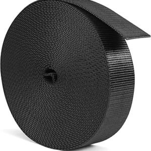 BEYOURD Webbing, Heavy Duty Webbing Straps, Extra Thick Strapping for Outdoor DIY Gear Repair, Black White