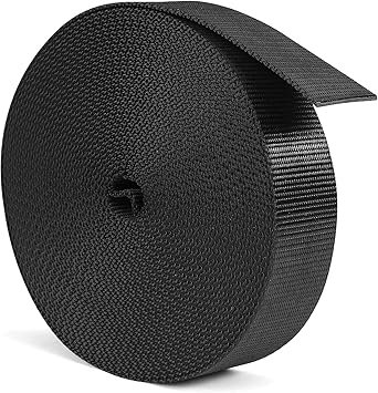 BEYOURD Webbing, Heavy Duty Webbing Straps, Extra Thick Strapping for Outdoor DIY Gear Repair, Black White