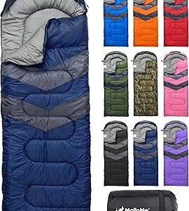 MalloMe Sleeping Bags for Adults Cold Weather & Warm - Backpacking Camping Sleeping Bag for Kids 10-12, Girls, Boys - Lightweight Compact Camping Essentials Gear Accessories Hiking Sleep Must Haves