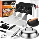 N NOBLE FAMILY 27 PCS Griddle Accessories Kit, Flat Top Grill Accessories Set for Camping, Professional Griddle Spatula Set with Melting Dome, Burger Press for Outdoor BBQ Teppanyaki