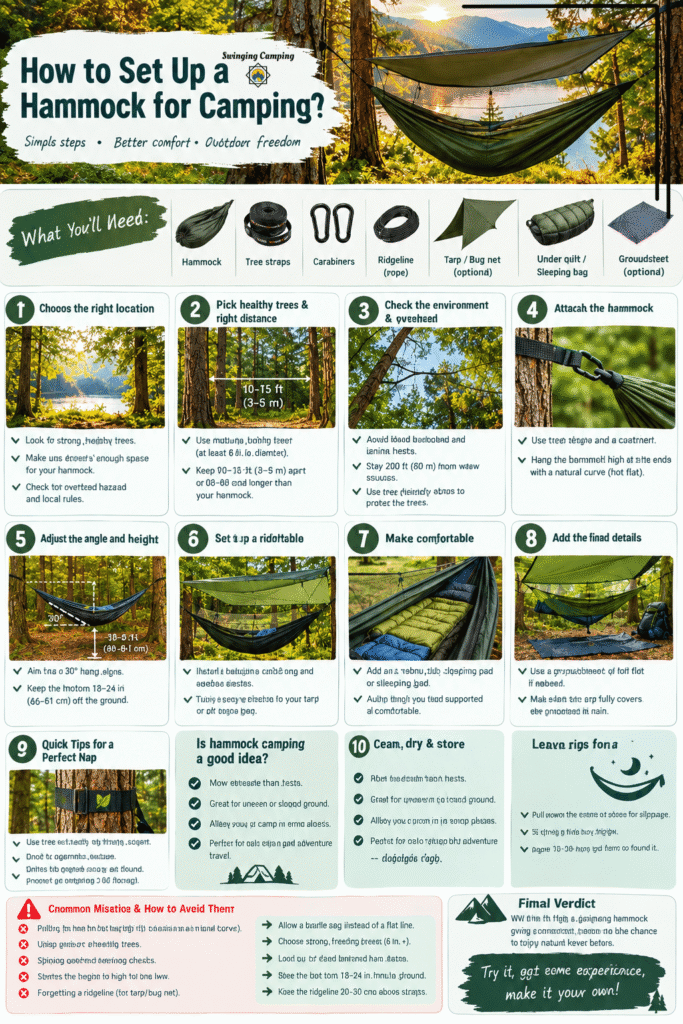 how to set up a hammock for camping?
